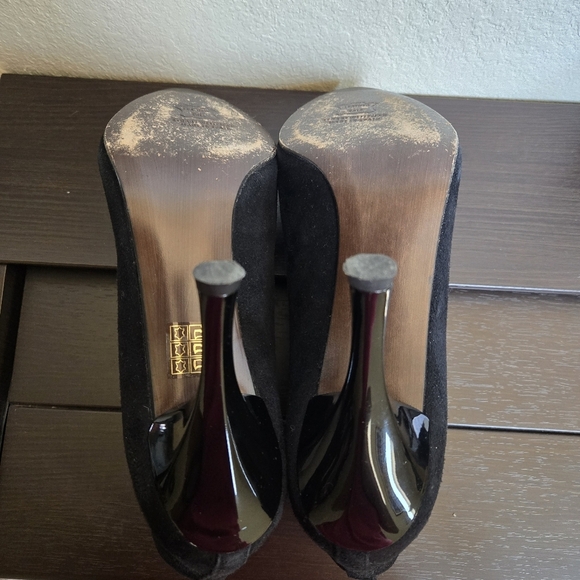 Stuart Weitzman Black Suede Pointy Stiletto Heel Bootie Shoes 8 - Picture 9 of 10